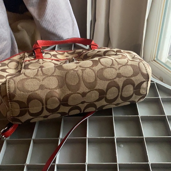 Red and tan coach purse - Picture 3 of 3